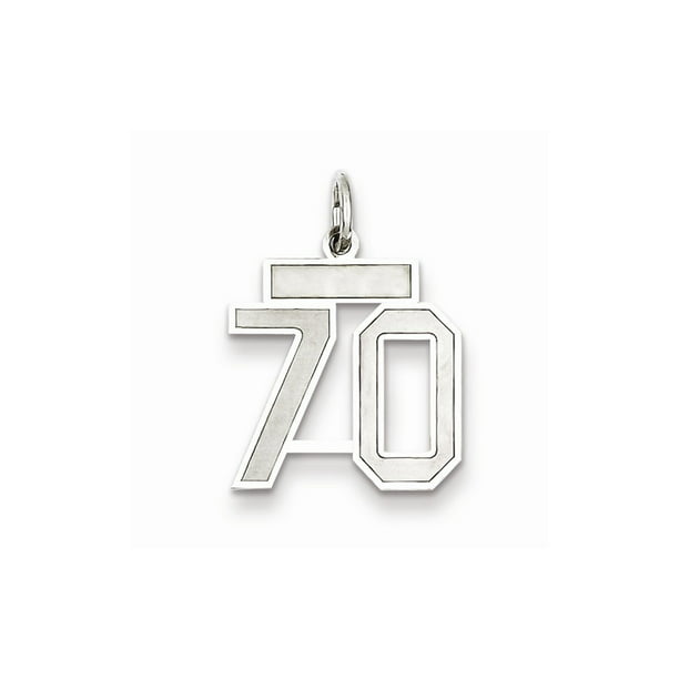 Sterling Silver Small Polished Number 70 Charm 